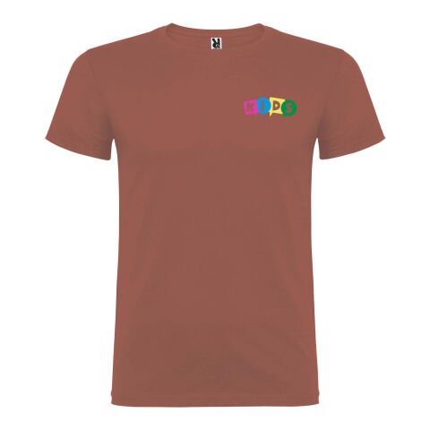 Werbeartikel Beagle T-Shirt für Kinder – ziegelrot – 9/10 – mit Logo bedruckt