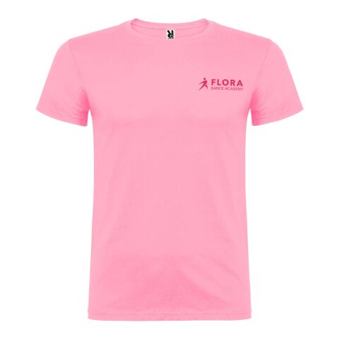 Werbeartikel T-Shirt Beagle – silk pink – mit Logo bedruckt 48h Express-Druck Gr. 9/10