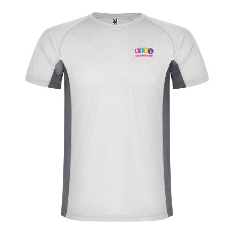 48h Express-Druck Werbeartikel Shanghai Sport T-Shirt für Kinder – weiss-Dark Lead – 4 – mit Logo bedruckt
