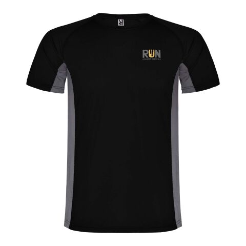 Werbeartikel Shanghai Sport T-Shirt für Kinder | schwarz-Dark Lead | mit Logo bedrucken