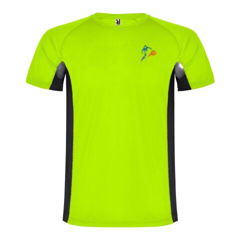 Werbeartikel Shanghai Sport T-Shirt für Kinder – fluor green-schwarz – 8 – mit Logo bedruckt