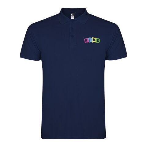 Werbeartikel Star Poloshirt für Kinder – Navy Blue – 11/12 – mit Logo bedruckt