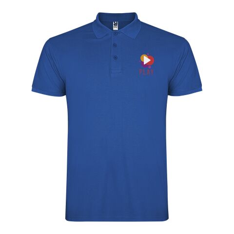 Werbeartikel Star Poloshirt für Kinder – royalblau – 7/8 – mit Logo bedruckt