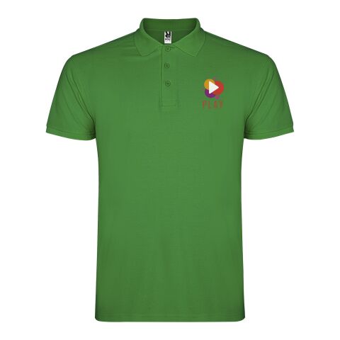 Teamkleidung Poloshirt Star – tropical green – mit Logo bedruckt 48h Express-Druck Gr. 5/6