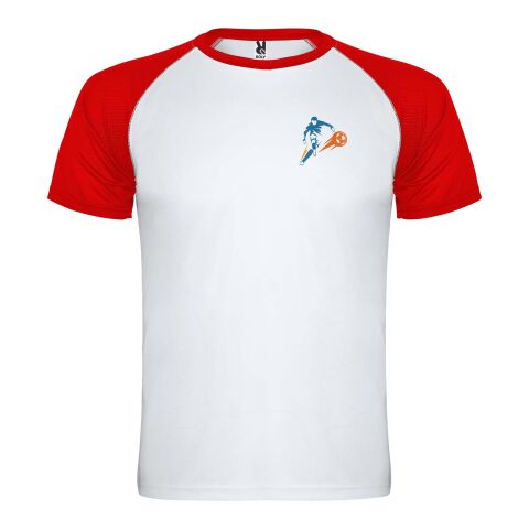 Werbeartikel Indianapolis Sport T-Shirt für Kinder | weiss-rot | mit Logo bedrucken