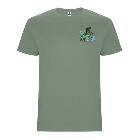 Werbeartikel Stafford T-Shirt für Kinder – Laurel green – 9/10 – mit Logo bedruckt