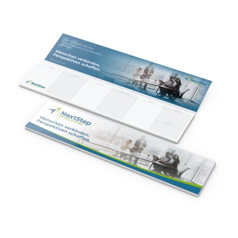 Werbeartikel Haftnotizblock orgaLine Weekly Wochenplaner – 306 × 73 mm – mit Logo bedruckt
