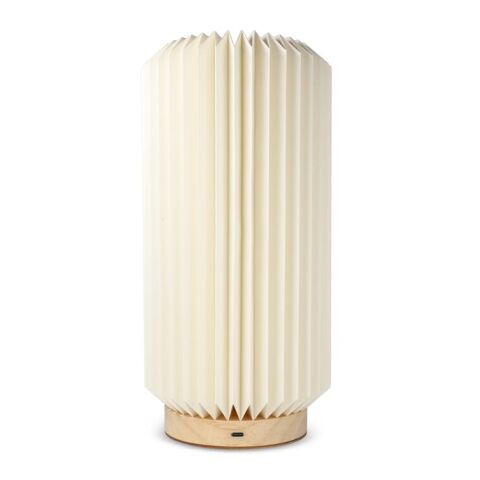 Coollux faltbare Papier-LED-Lampe Aurora Tall auf Holzsockel, 32cm