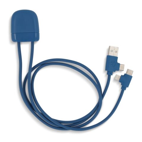 Werbeartikel Xoopar Ice-C GRS Charging cable – blau weiß – mit Logo bedruckt