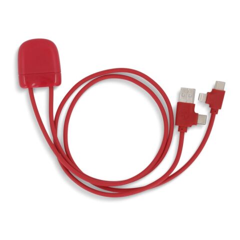 Werbeartikel Xoopar Ice-C GRS Charging cable – rot weiß – mit Logo bedruckt
