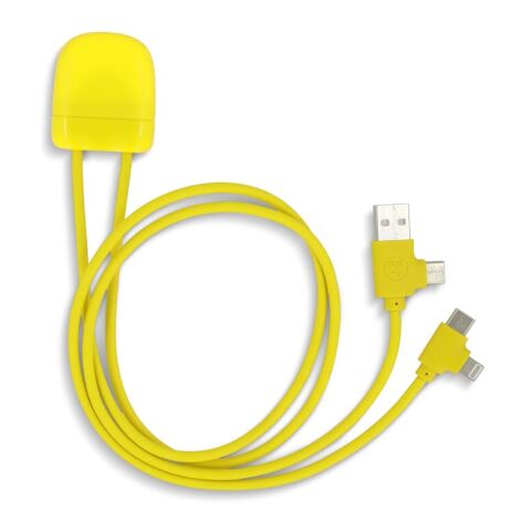 Werbeartikel Xoopar Ice-C GRS Charging cable – gelb – mit Logo bedruckt