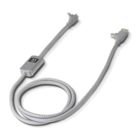 Werbeartikel Xoopar Allure GRS PD-Kabel mit Datenübertragung – hellgrau – mit Logo bedruckt