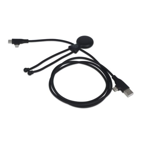 Werbeartikel Xoopar Mr. Bio Lang 60W PD Multi-Ladekabel 1.2 Meter | Schwarz | mit Logo bedrucken