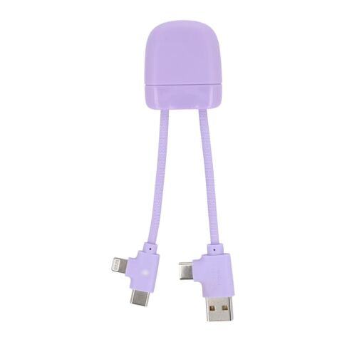 Werbeartikel Xoopar ICE-B Multi-Ladekabel – transparent lila – mit Logo bedruckt