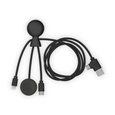 Werbeartikel Xoopar Mr. Bio Long Multi-Kabel für Apple/Samsung Watch 1 Meter – Schwarz – mit Logo bedruckt