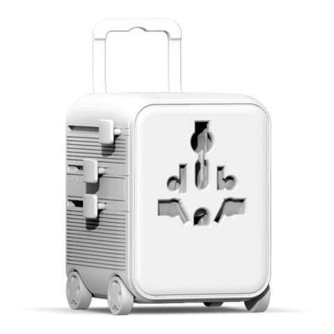 Xoopar Luggie GaN Weltreise-Adapter-Trolley Weiss | ohne Werbeanbringung | Nicht verfügbar | Nicht verfügbar