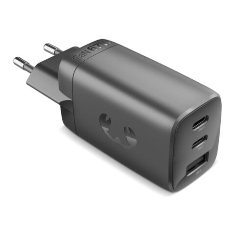 Fresh 'n Rebel 67W Laptop-Ladegerät GaN USB-C und USB-A Dunkelgrau | ohne Werbeanbringung | Nicht verfügbar | Nicht verfügbar