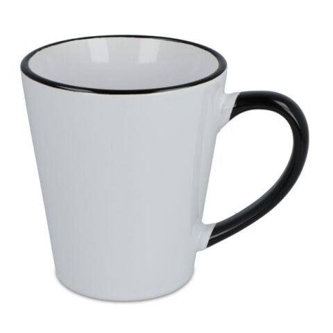 Melbourne Sublimationsbecher farbiger Rand &amp; Henkel 300ml Weiss-Schwarz | ohne Werbeanbringung | Nicht verfügbar | Nicht verfügbar | Nicht verfügbar