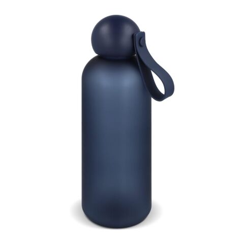 Werbeartikel Sagaform Tom Wasserflasche 650ml recycelt BPA-frei mattes Finish Design-Verschluss modern – dunkelblau – mit Logo bedruckt