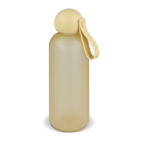 Werbeartikel Sagaform Tom Wasserflasche 650ml recycelt BPA-frei mattes Finish Design-Verschluss modern – gelb – mit Logo bedruckt