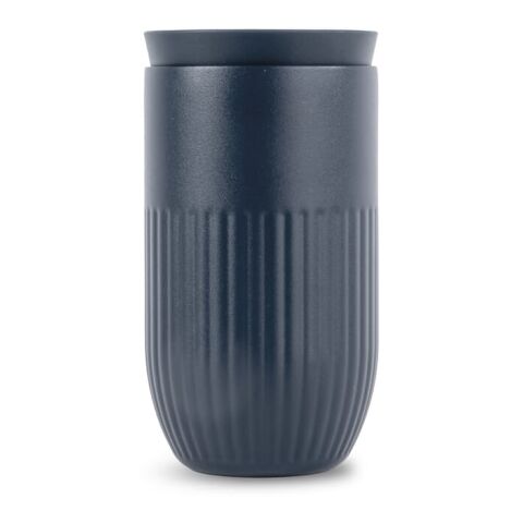 Werbeartikel Sagaform Tova isolierter Becher, 320 ml auslaufsicher und spülmaschinenfest – blau weiß – mit Logo bedruckt