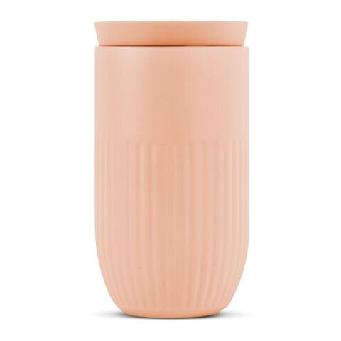 Werbeartikel 320 ml Sagaform Tova vakuumisolierter Kaffeebecher mit Keramik-Innenseite & 360°-Trinköffnung – Pastellrosa – mit Logo bedruckt