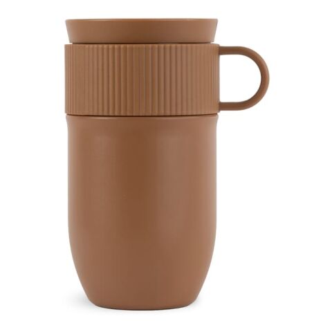 Werbeartikel Sagaform Ted isolierter Becher, 280 ml auslaufsicher und spülmaschinenfest – braun – mit Logo bedruckt