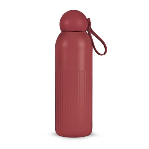 Werbeartikel Sagaform Tekla 500 ml Isolierflasche aus recyceltem Edelstahl kupferbeschichtet spülmaschinenfest – Dunkelrot – mit Logo bedruckt