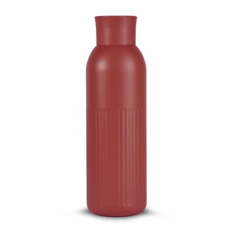 Werbeartikel Sagaform Tekla Push 500 ml Thermosflasche recycelter Edelstahl 24h kalt/12h heiß Kupfer-Vakuum & spülmaschinenfest – dunkelrot – mit Logo