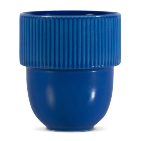 Werbeartikel Sagaform Inka Tasse 270 ml – blau weiß – mit Logo bedruckt