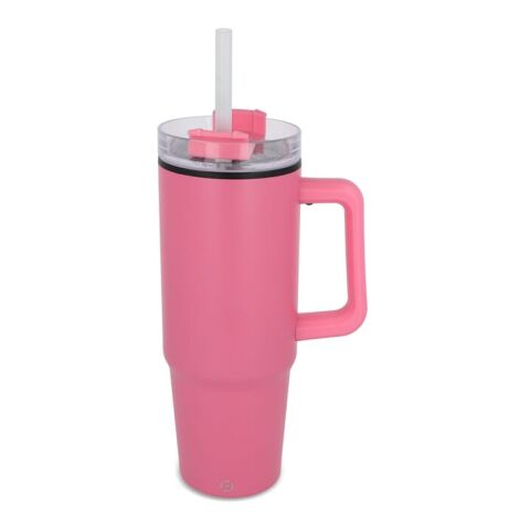 Miami Becher mit Henkel und Strohhalm 800ml Rosa | ohne Werbeanbringung | Nicht verfügbar | Nicht verfügbar | Nicht verfügbar