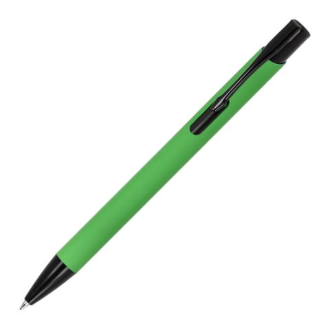 Werbeartikel Alicante Soft Touch R-AL blaue Tinte – hellgrün-schwarz – mit Logo bedruckt