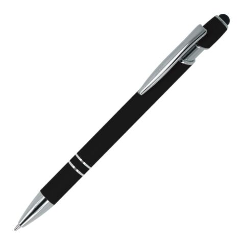 Werbeartikel Paris Soft Touch R-AL blaue Tinte – schwarz – mit Logo bedruckt