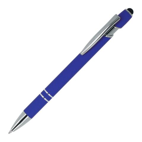 Werbeartikel Paris Soft Touch R-AL blaue Tinte – blau weiß – mit Logo bedruckt