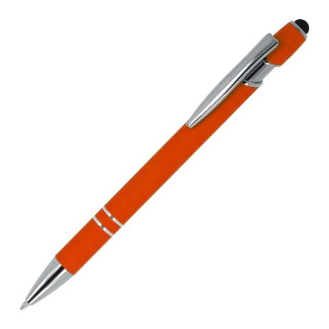 Werbeartikel Paris Soft Touch R-AL blaue Tinte – orange – mit Logo bedruckt