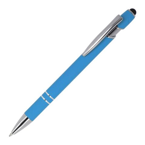 Werbeartikel Paris Soft Touch R-AL schwarze Tinte – hellblau – mit Logo bedruckt