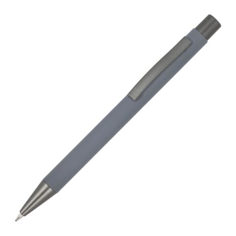 Werbeartikel New York Soft Touch R-AL blaue Tinte – grau – mit Logo bedruckt
