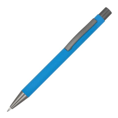 Werbeartikel New York Soft Touch R-AL schwarze Tinte – hellblau – mit Logo bedruckt