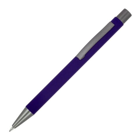 Werbeartikel New York Soft Touch R-AL schwarze Tinte – transparent violett – mit Logo bedruckt