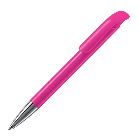 Werbeartikel Kugelschreiber Atlas Hardcolour mit Metallspitze – rosa – mit Logo bedruckt