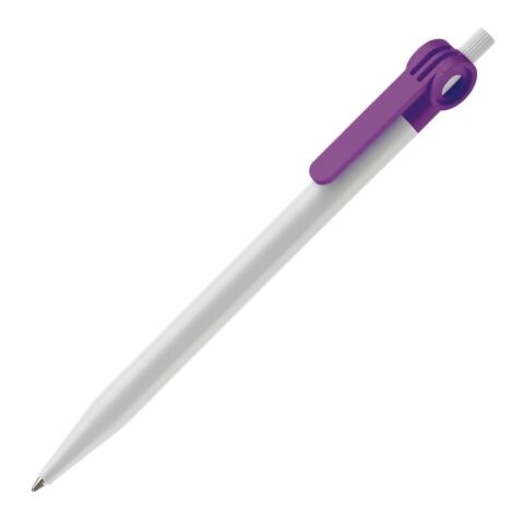 Werbeartikel Kugelschreiber Futurepoint Hardcolour – weiß-transparent violett – mit Logo bedruckt