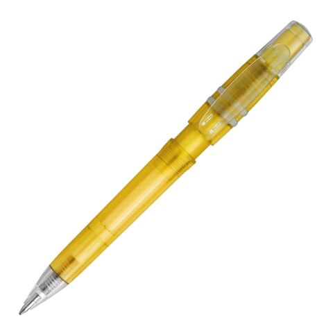 Kugelschreiber Nora Clear Transparent Gelb-Gelb | 1-farbiger Tampondruck | 90° vom Clip | 40 mm x 8 mm | Nicht verfügbar