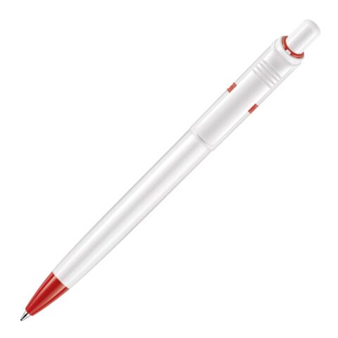 Kugelschreiber Ducal hardcolour Weiss-Rot Weiß | 1-farbiger Siebdruck | 270° vom Clip | 40 mm x 25 mm | Nicht verfügbar