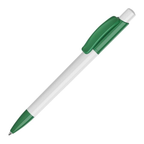 Kugelschreiber Kamal hardcolour Weiss-Dunkelgrün | 1-farbiger Siebdruck | 90° vom Clip | 45 mm x 25 mm | Nicht verfügbar