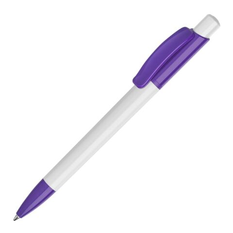 Kugelschreiber Kamal hardcolour Weiss-Transparent Violett | 1-farbiger Siebdruck | 90° vom Clip | 45 mm x 25 mm | Nicht verfügbar