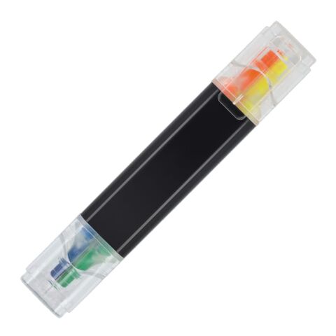 Werbeartikel 4-in-1-Textmarker – schwarz – mit Logo bedruckt