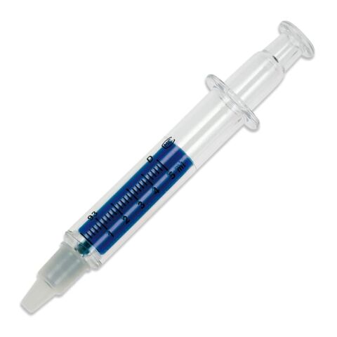 Spritzen-Textmarker Blau / Weiss-Blau / Weiss | ohne Werbeanbringung | Nicht verfügbar | Nicht verfügbar | Nicht verfügbar