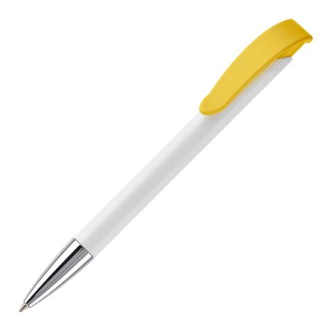 KS Apollo Metall Tip HC Weiss-Gelb | 1-farbiger Tampondruck | Clip | 25 mm x 6 mm | Nicht verfügbar
