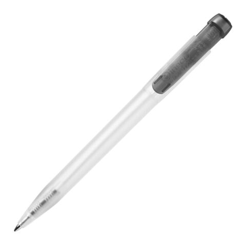 Nachhaltiger Werbeartikel Kugelschreiber Ingeo TM Pen Clear Transparent – schwarz – mit Logo bedruckt
