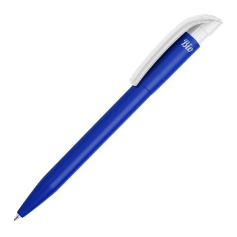 Kugelschreiber S45 Bio hardcolour Dunkelblau-Weiss | 1-farbiger Siebdruck | 90° vom Clip | 45 mm x 25 mm | Nicht verfügbar